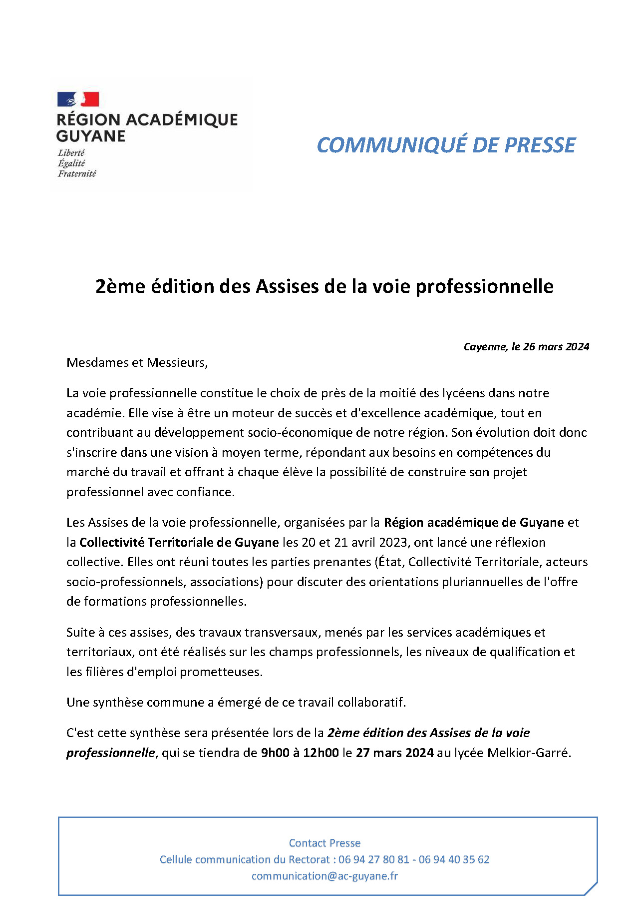 2ème édition des Assises de la voie professionnelle